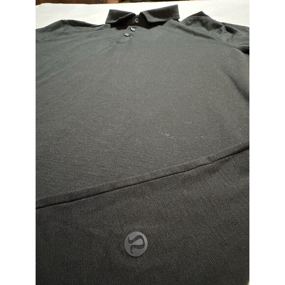 Lululemon Polo Shirt Mens L Black Stretch Golf Sports Short Sleeve Performance - Picture 2 of 5